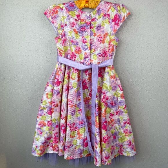 Jona Michelle Pastel Floral Dress Size 8 EUC - Picture 3 of 5